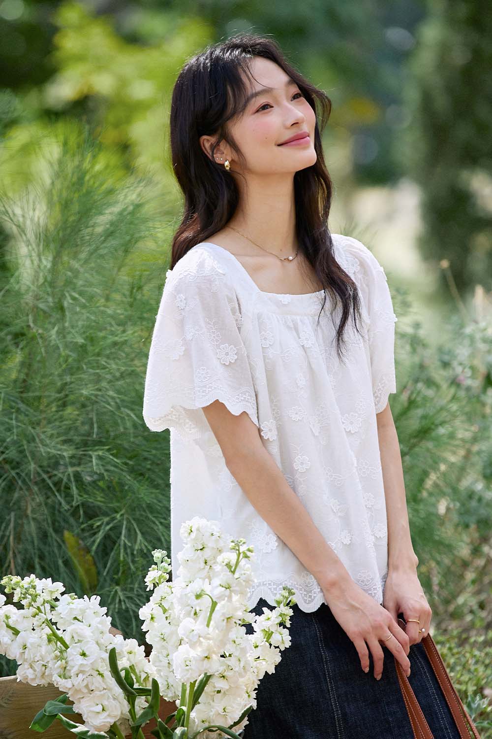 100% Cotton 3D Flower Shirt-VIMLYSTORE