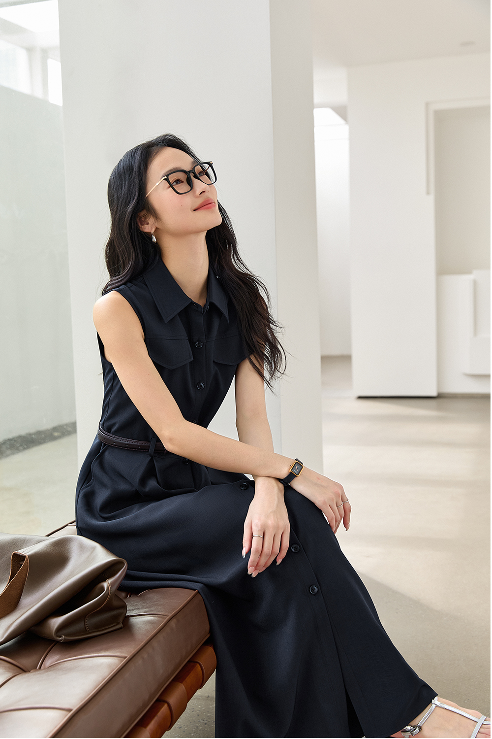 Commuting Simple Straight Dress-VIMLYSTORE