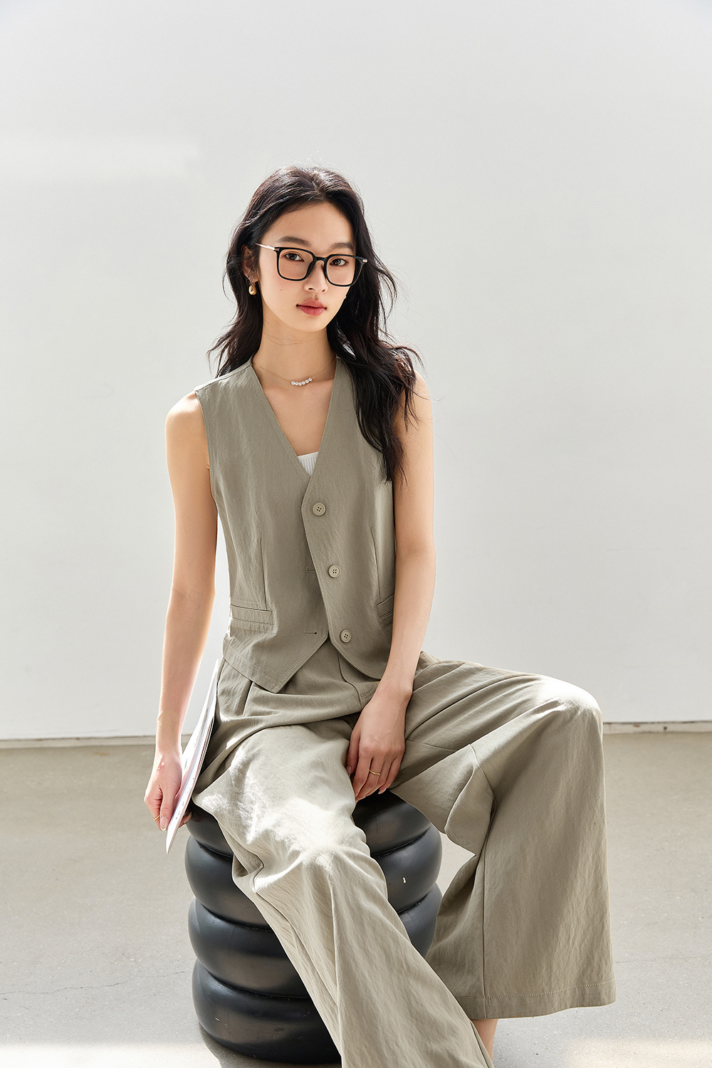 Exposed Stitching Casual Suit
