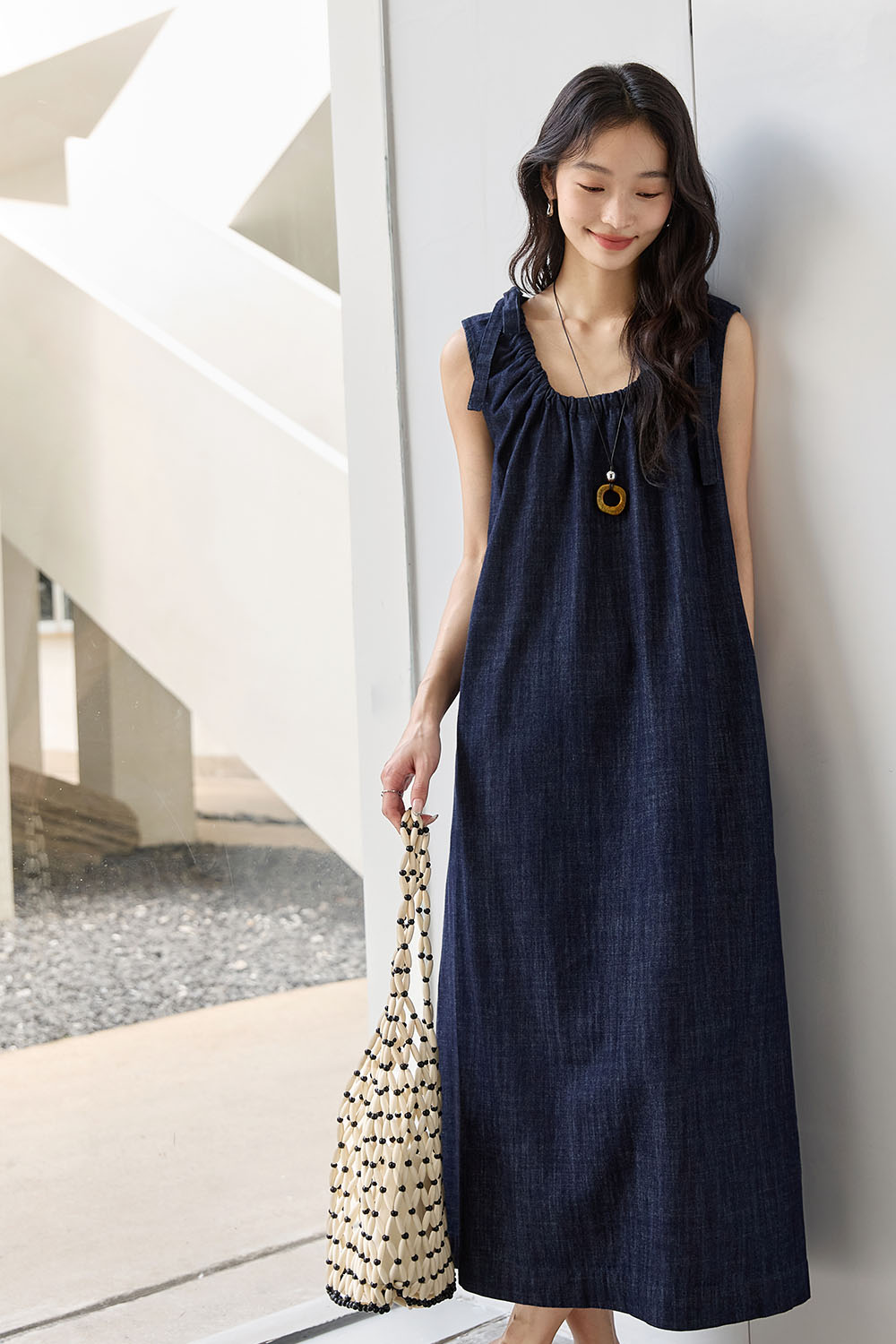 100% Cotton Sleeveless Denim Dress