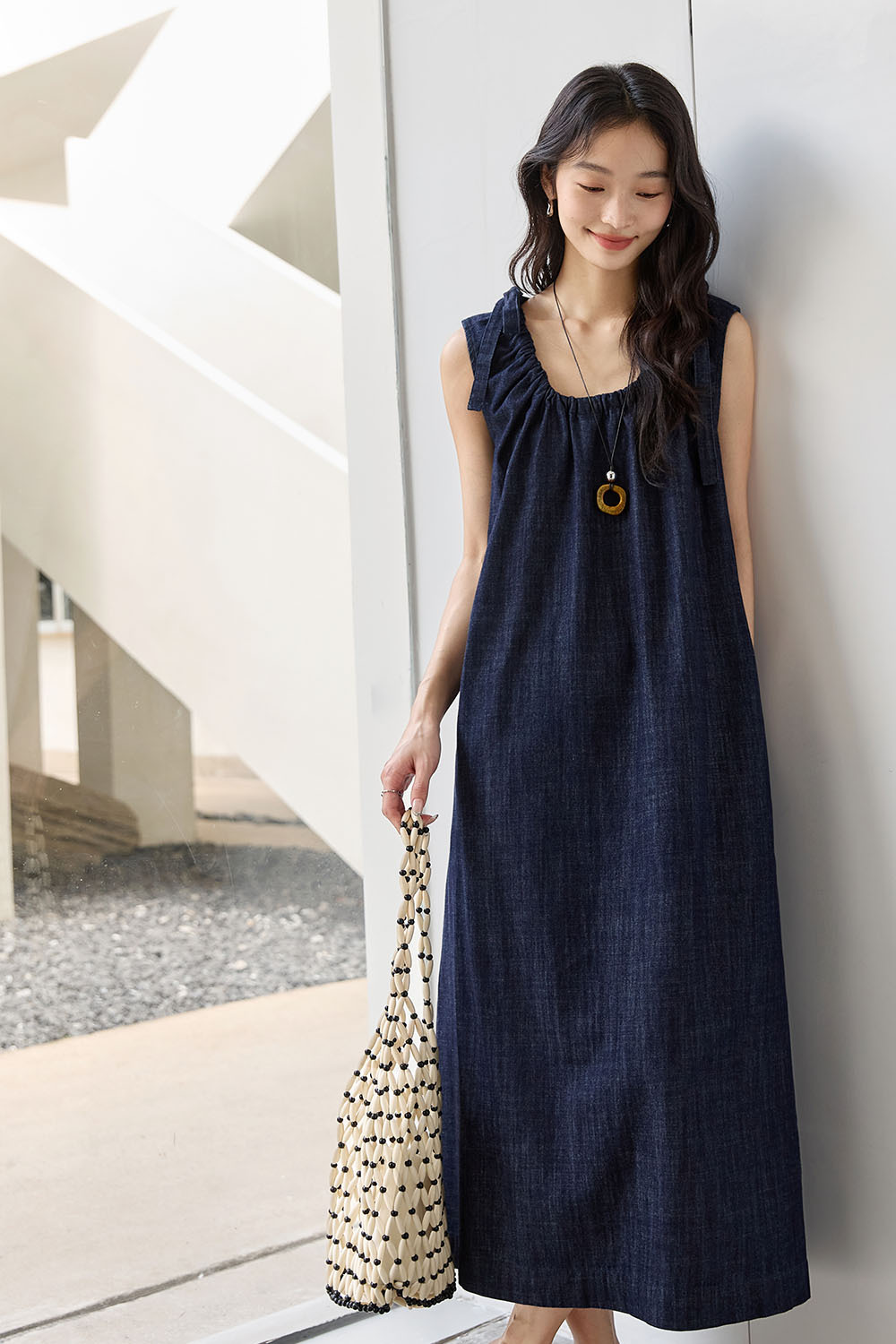 100% Cotton Sleeveless Denim Dress