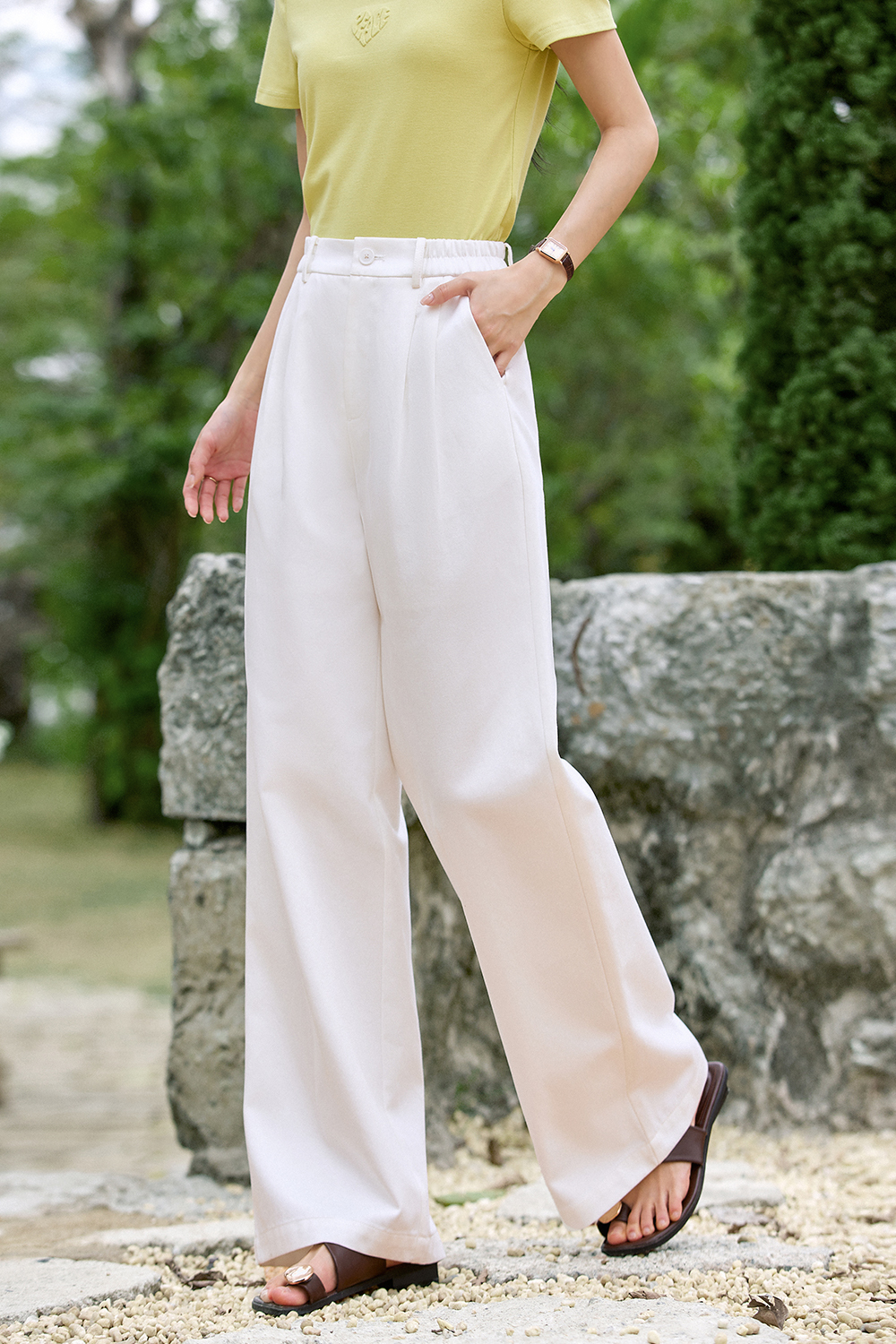 Tencel Cotton Fashion Wide-Leg Pants