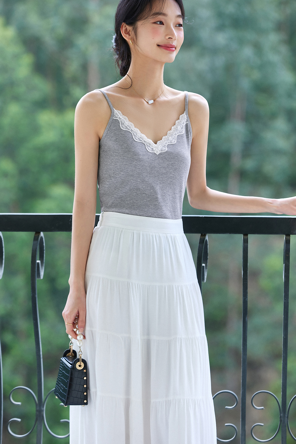 V-Neck Lace Camisole-VIMLYSTORE