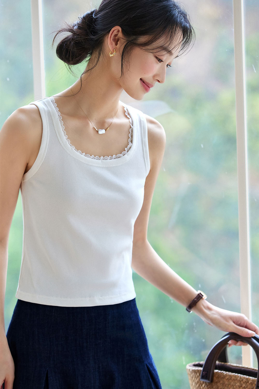 Square Neck Slim Fit Vest