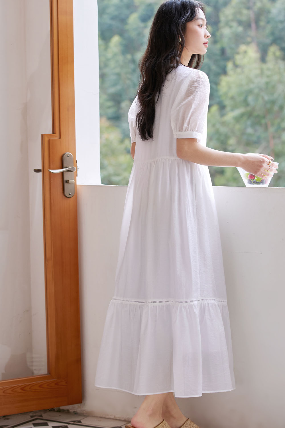 Solid Color Casual Loose Dress-VIMLYSTORE