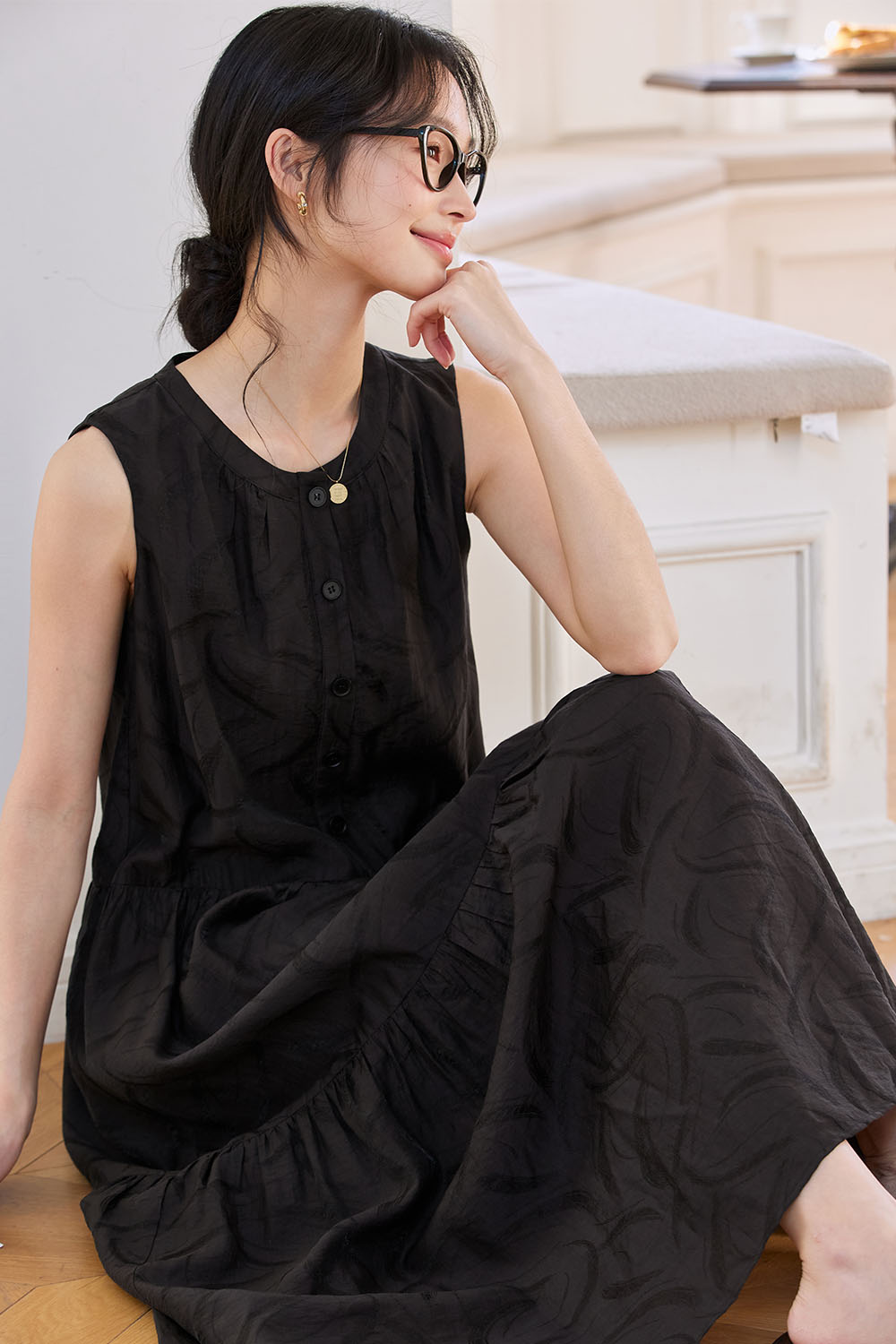 Lyocell Texture Loose Dress-VIMLYSTORE