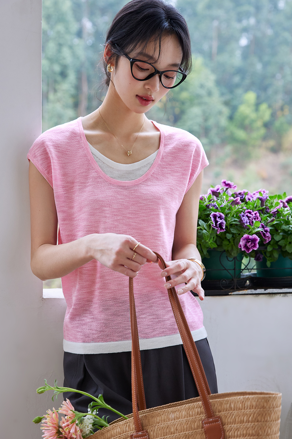 Fake Two-Piece Straight Knit Sweater