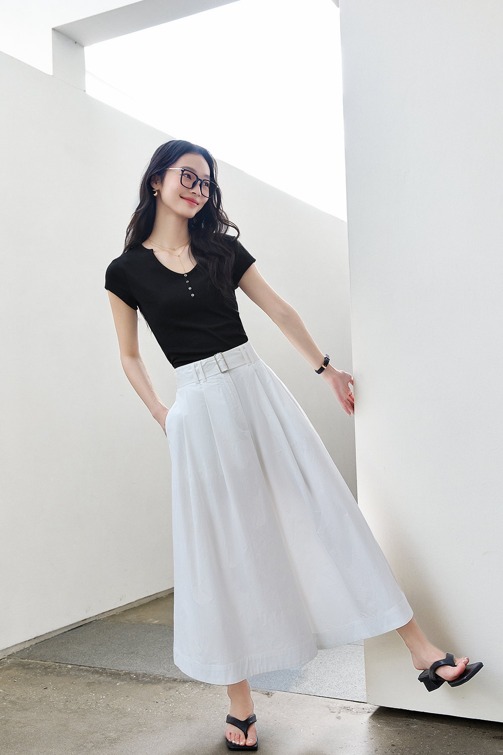 100% Cotton Loose Skirt Pants-VIMLYSTORE