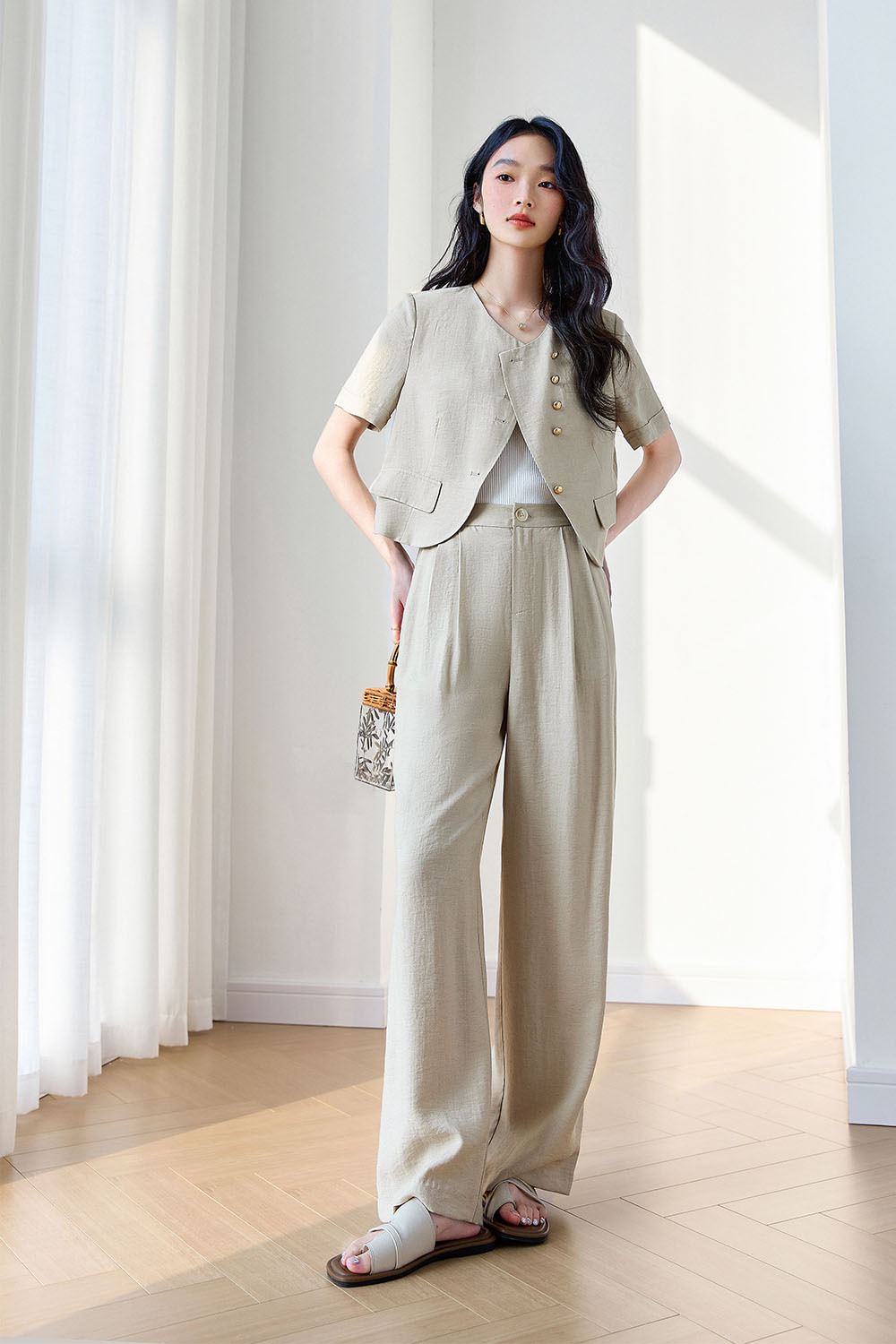 Round Neck Loose Casual Suit