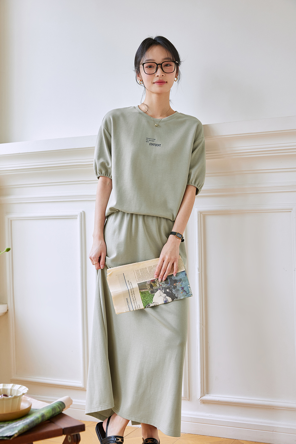 Casual Printed Knit Suit