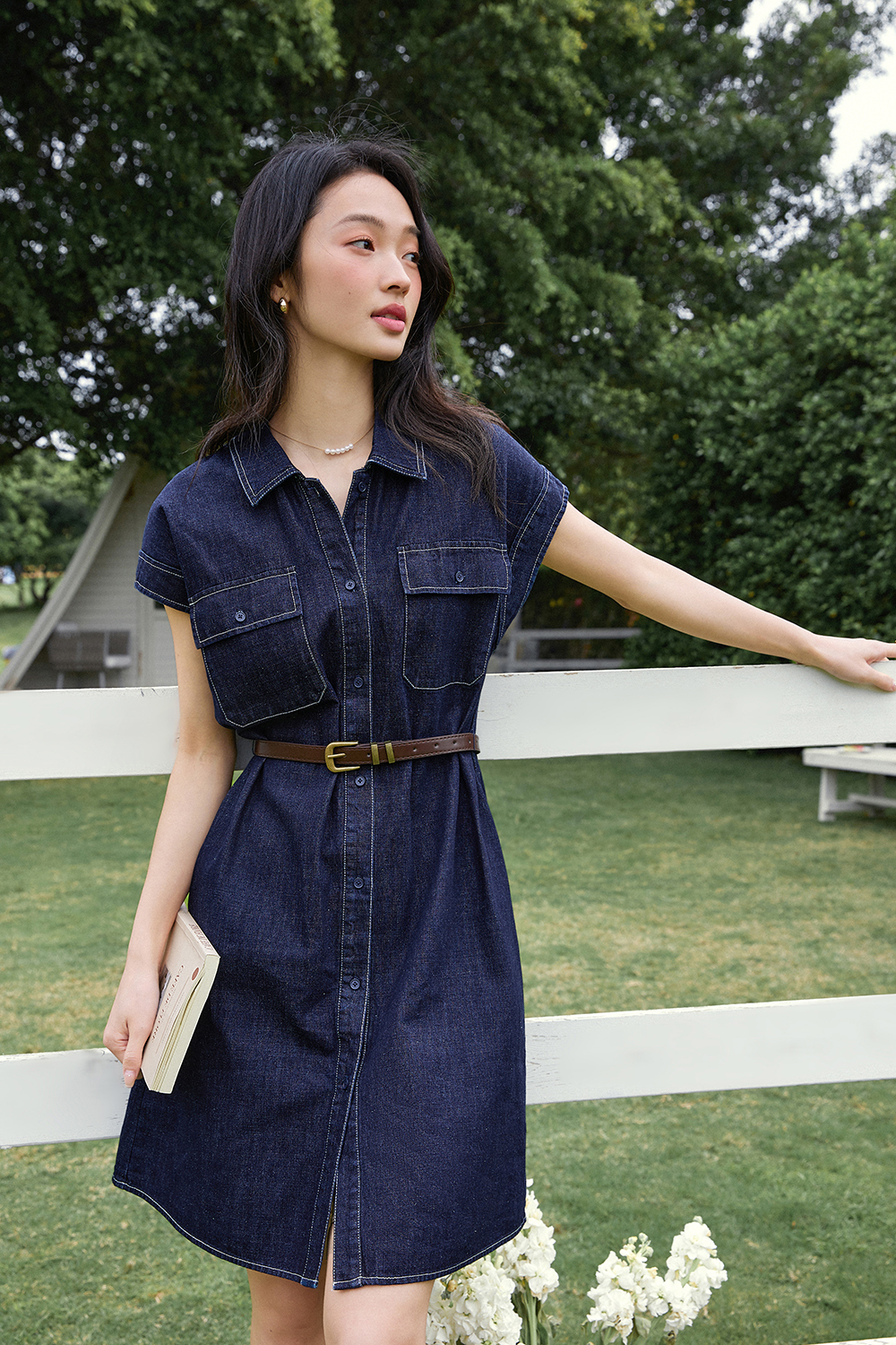 Straight Washed Denim Dress
