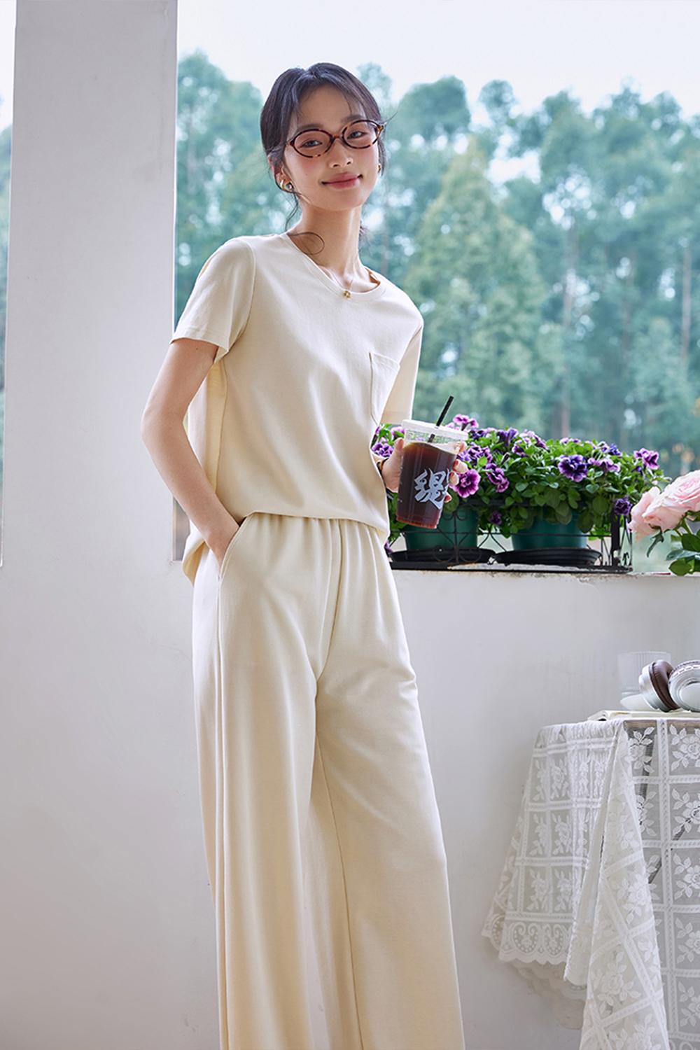 Minimalistic and Commute Wide-leg Pants Suit-VIMLYSTORE