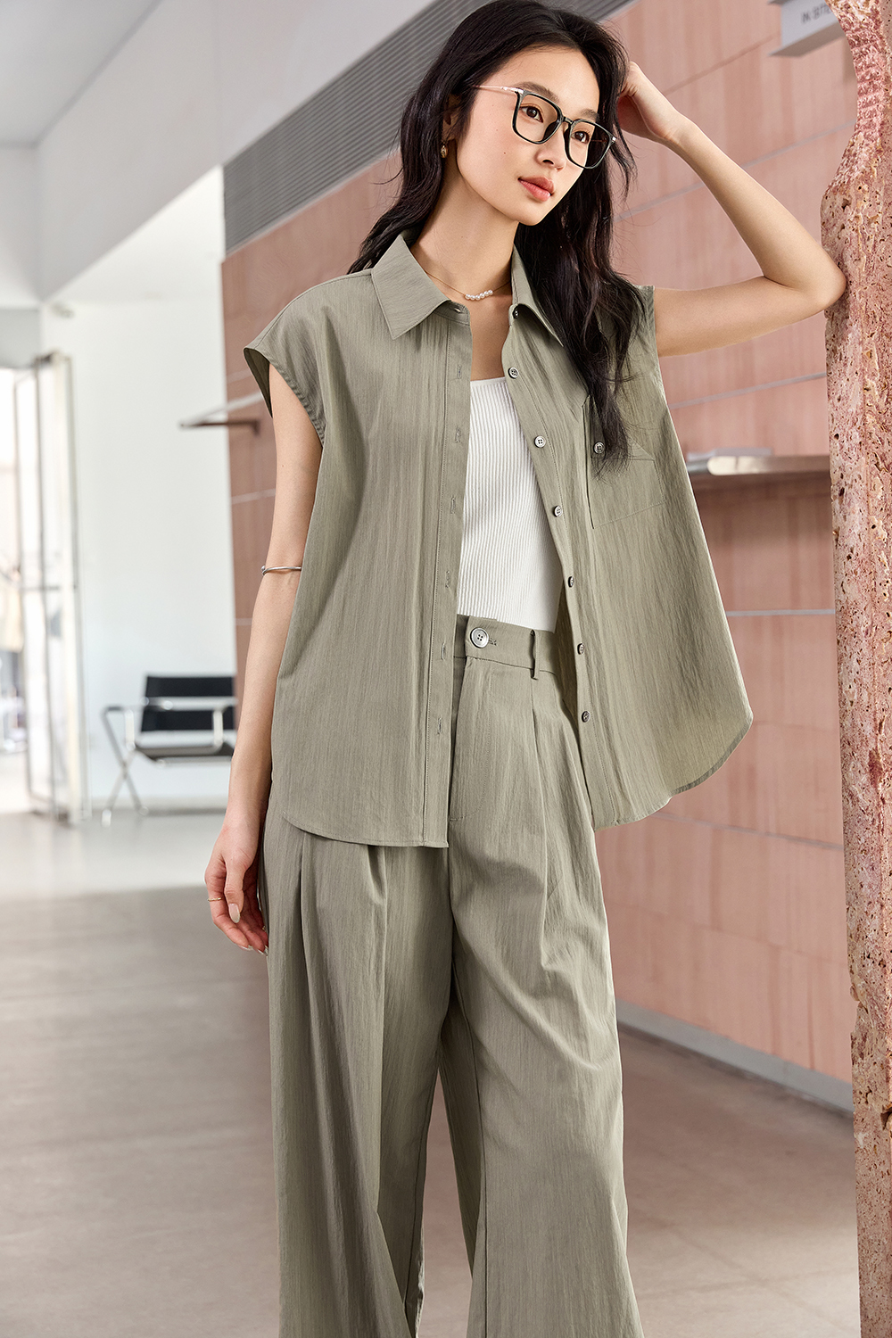 Fashionable Wide-Leg Palazzo Pants Set