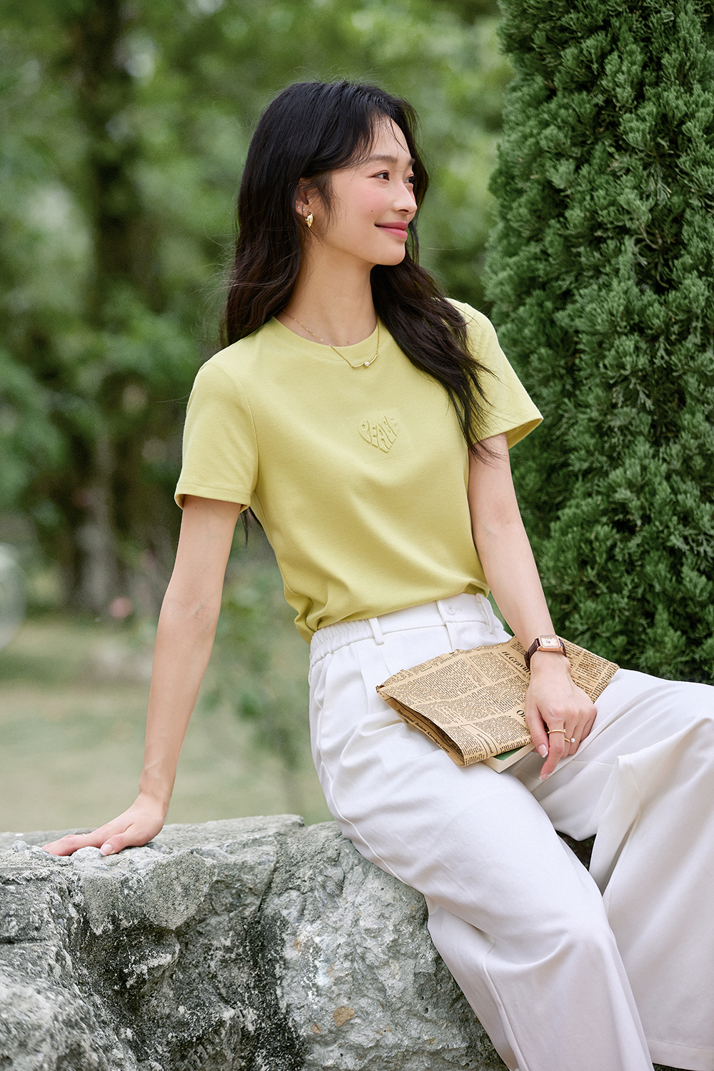 Casual-Elegance Round Neck Oversized Solid Top-VIMLYSTORE