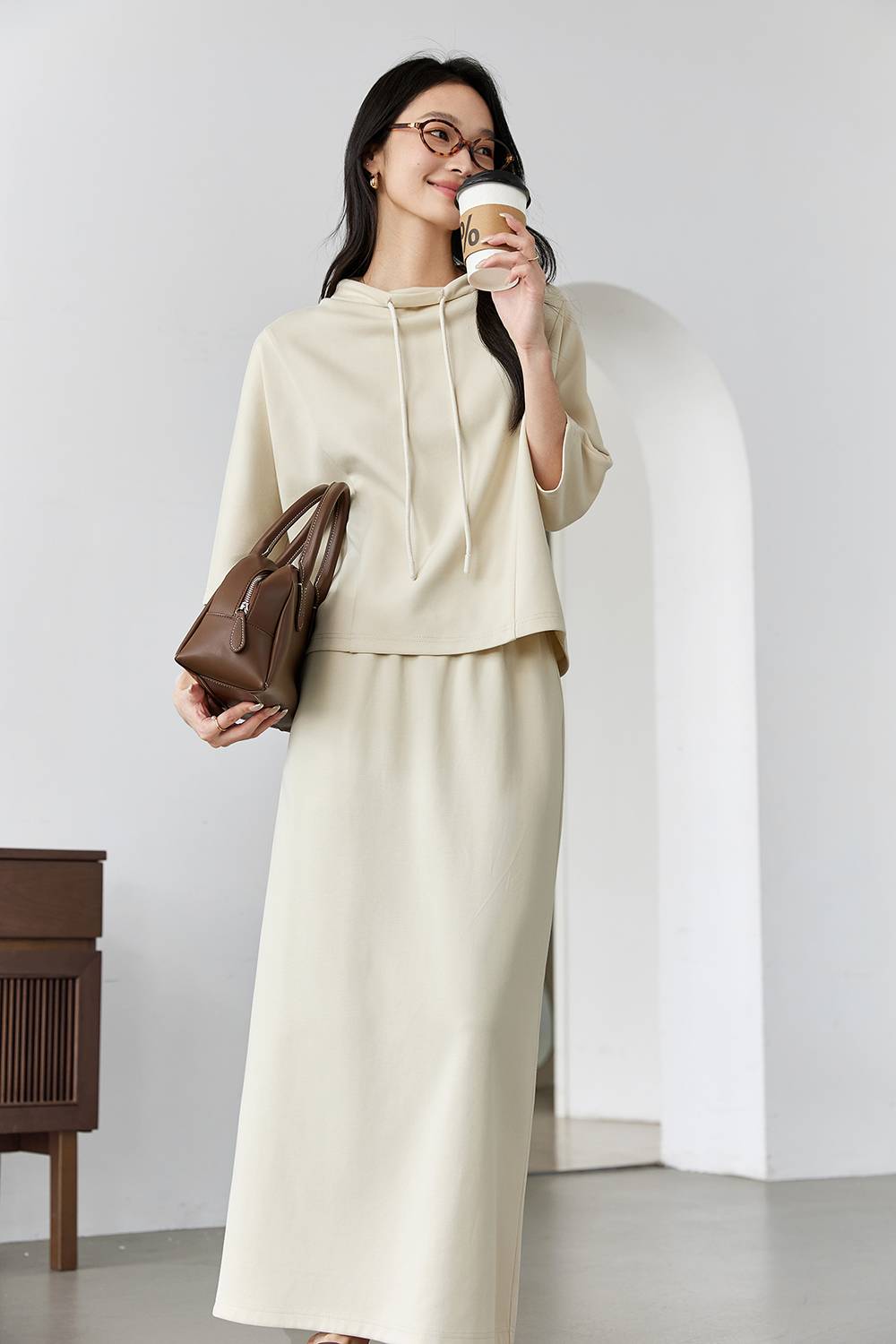 High-grade drawstring top skirt fashion Slim suit-VIMLYSTORE