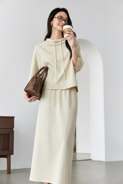 High-grade drawstring top skirt fashion Slim suit-VIMLYSTORE