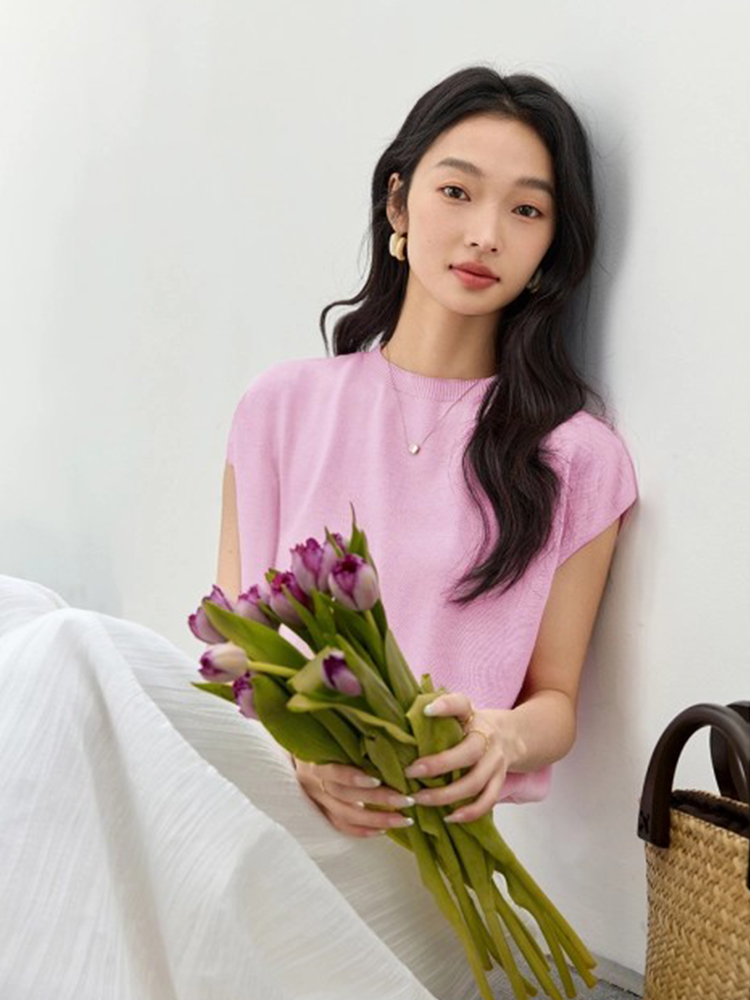 Sleeveless Round Neck Sweater-VIMLYSTORE