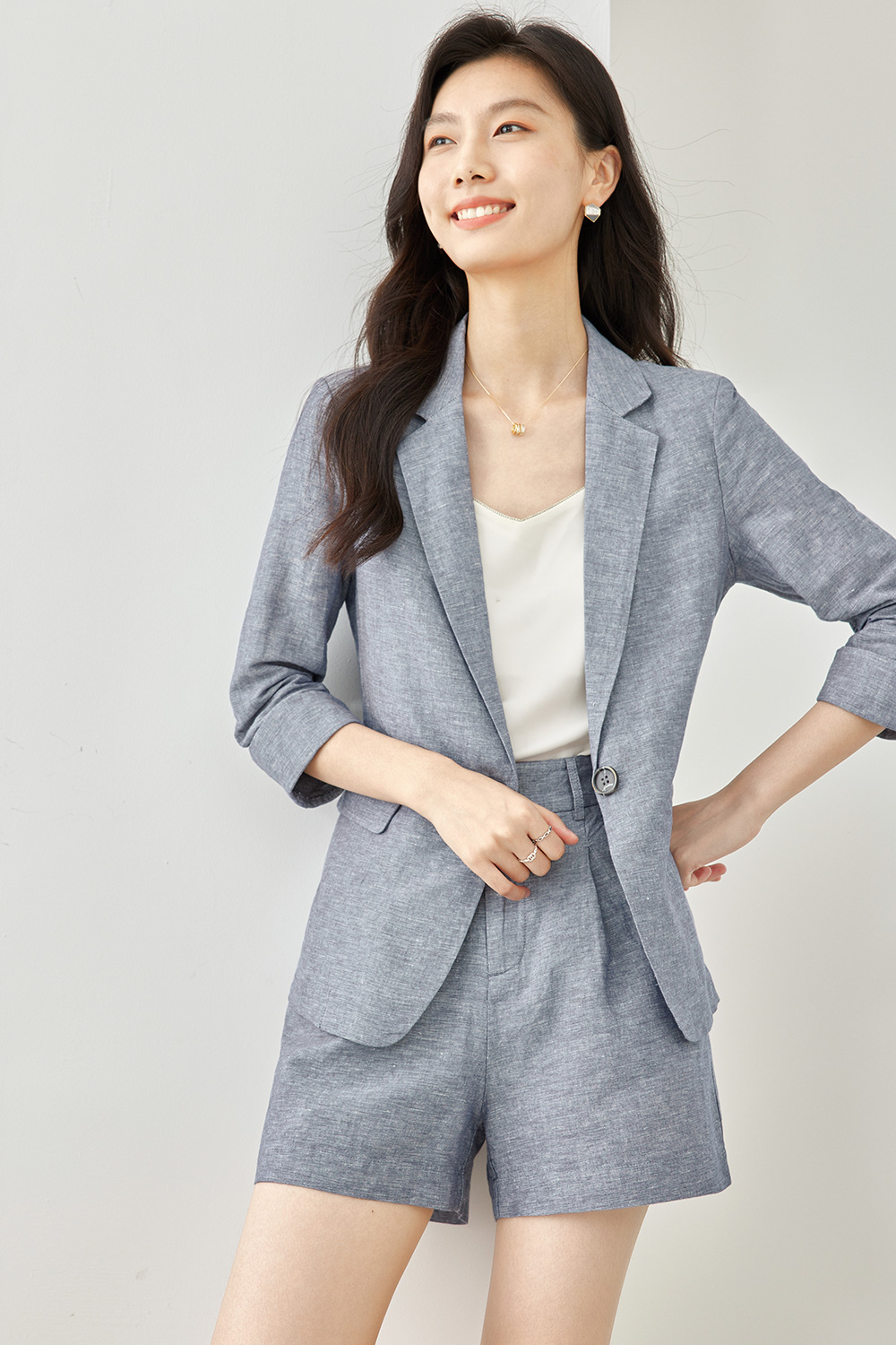Cotton and linen suit-VIMLYSTORE
