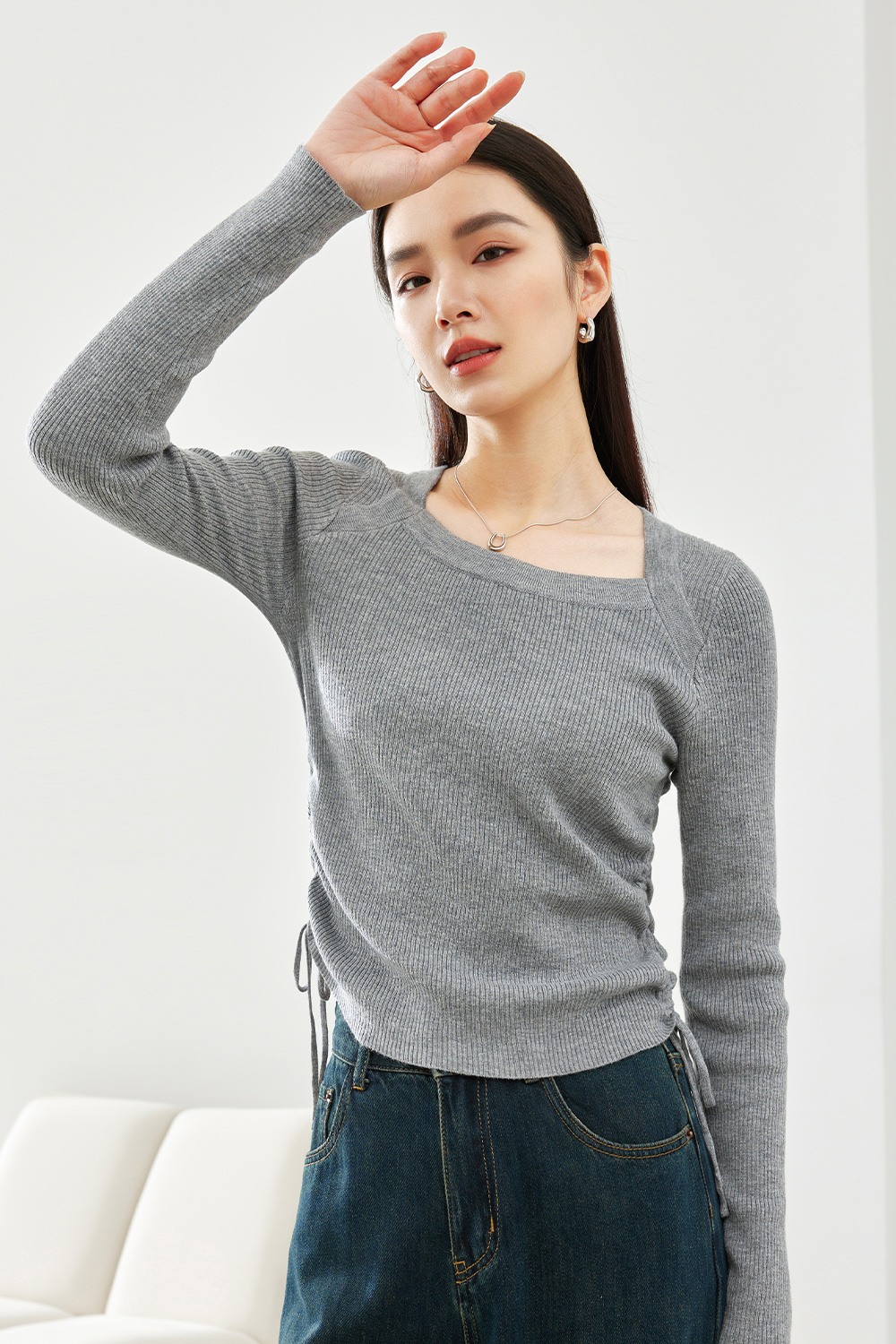 Simple Solid Color Knit Sweater-VIMLYSTORE