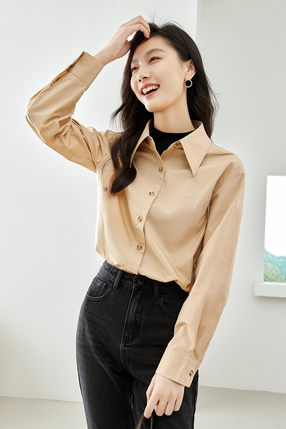 Mock two-piece shirt