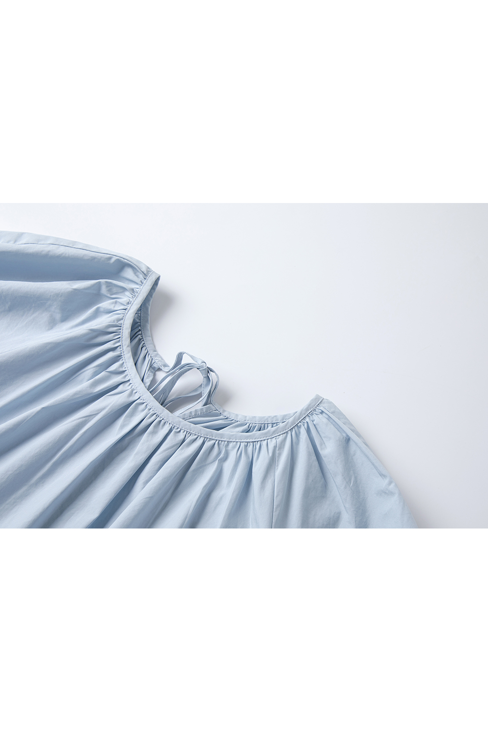 Minimalist Cotton Puff-Sleeve Relaxed Dress-VIMLYSTORE