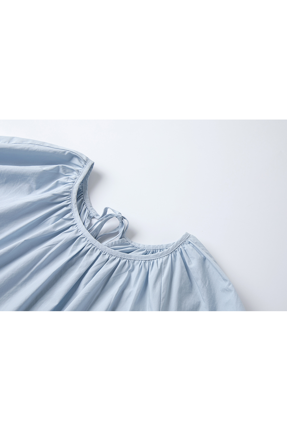 Minimalist Cotton Puff-Sleeve Relaxed Dress-VIMLYSTORE