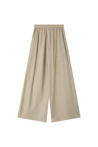 High-Waist Relaxed Wide-Leg Pants with Slimming Drape-VIMLYSTORE