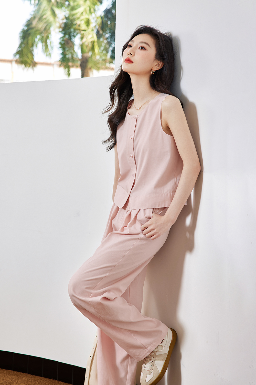 Simple Elegant Tencel Two-Piece Set