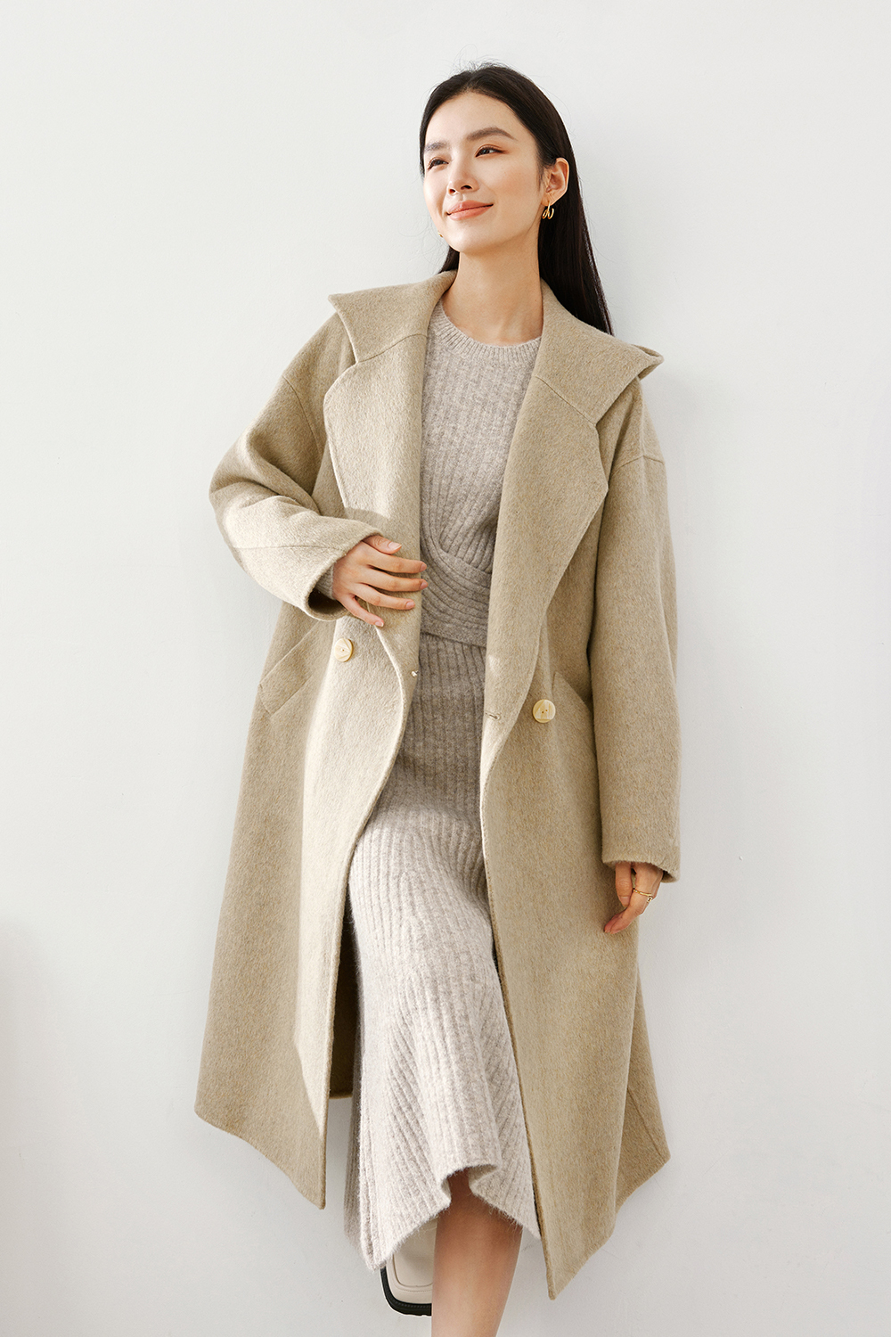 Simple Double-Faced Wool Coat