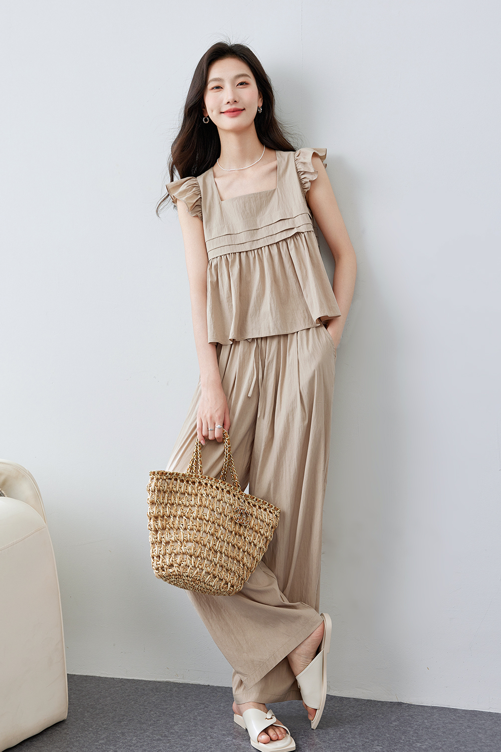French Style Age-Reducing Lyocell Blended Suit