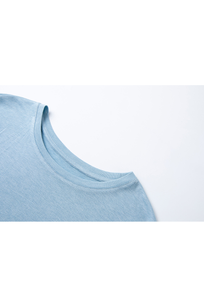 Office-Chic Ruched Waist Top with Round Neck