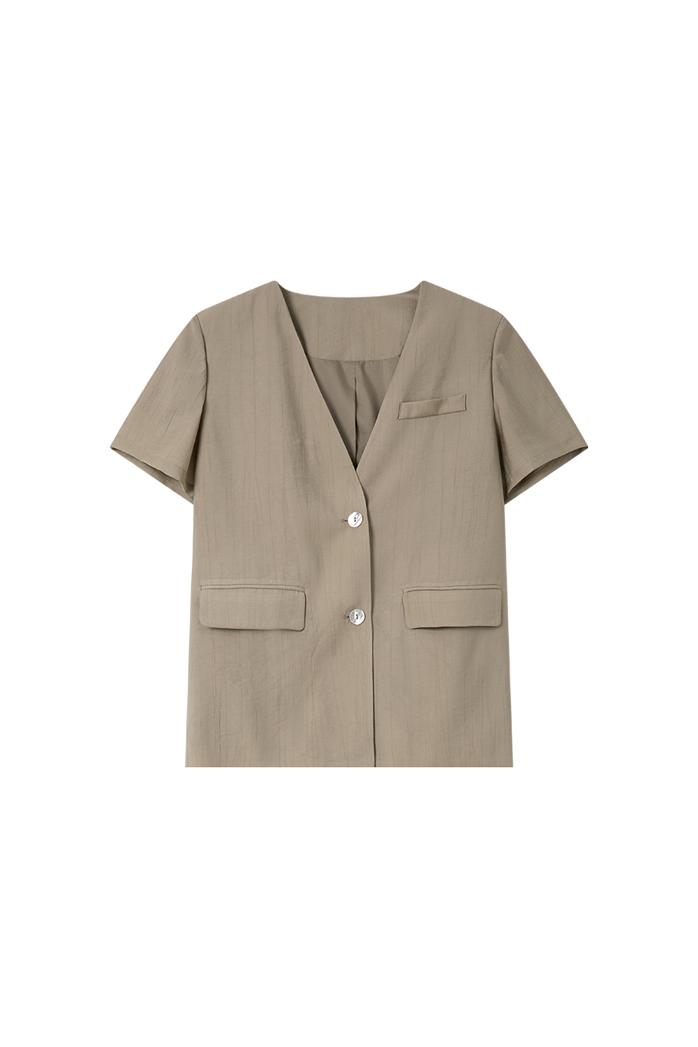 Casual-Commute V-Neck Blazer with High-Waist Wide-Leg Pants Set-VIMLYSTORE