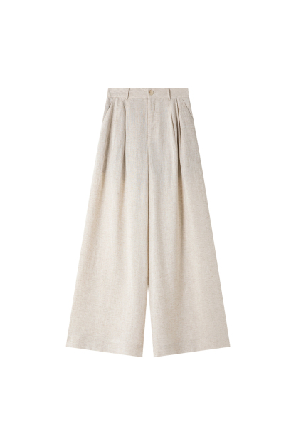 Trendy Relaxed Short-Sleeve Top with High-Waist Wide-Leg Pants Set