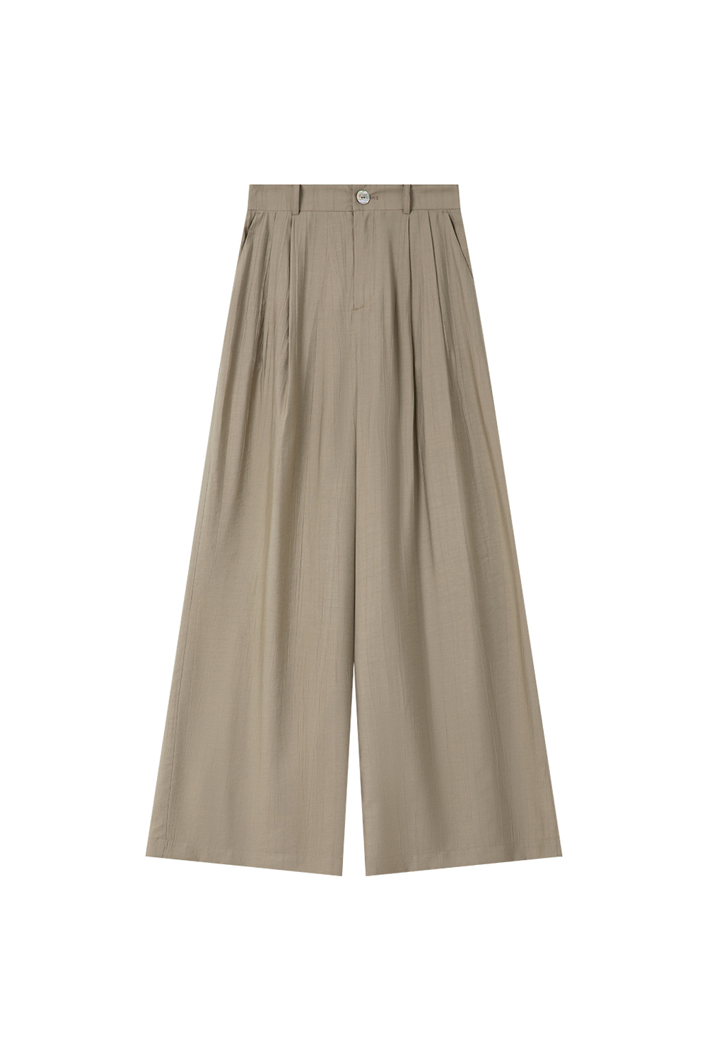 Casual-Commute V-Neck Blazer with High-Waist Wide-Leg Pants Set