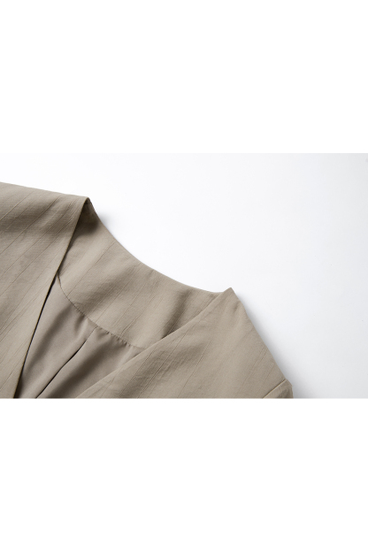 Casual-Commute V-Neck Blazer with High-Waist Wide-Leg Pants Set