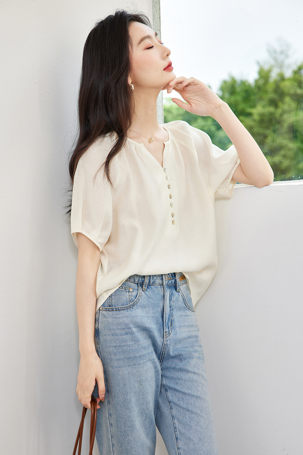 Casual Lazy Style Chiffon Shirt