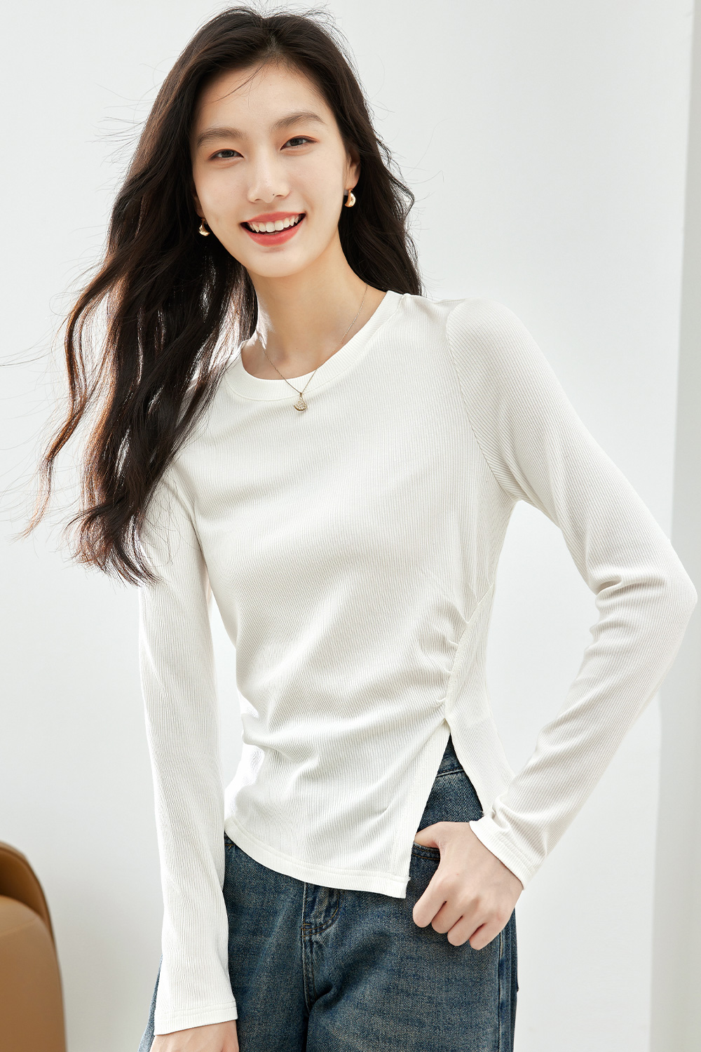 Pleated fashion T-shirt-VIMLYSTORE