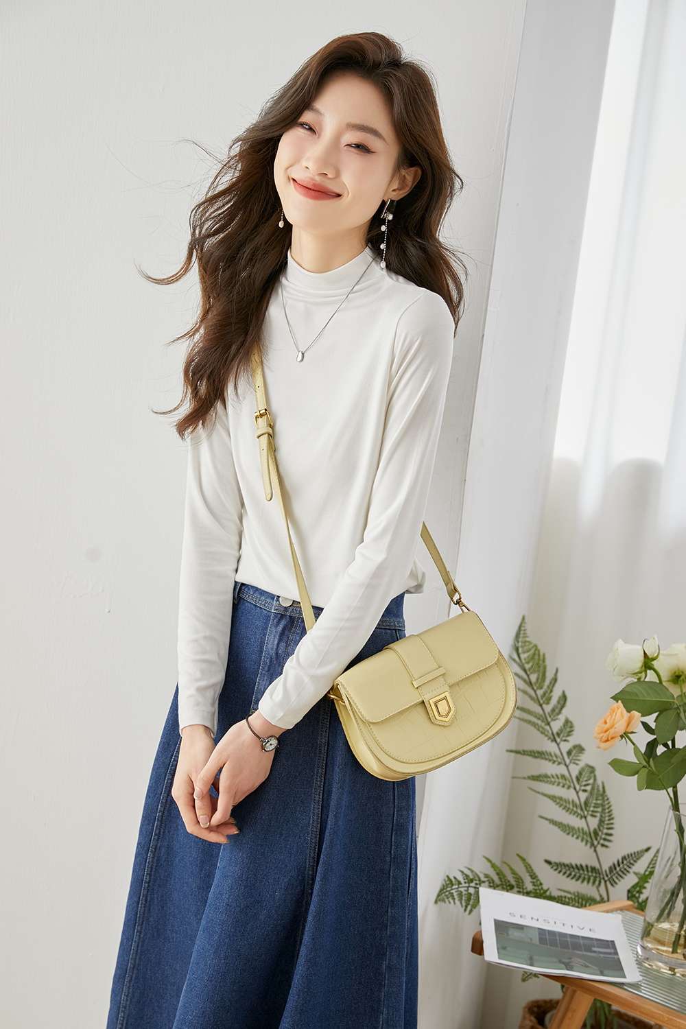 High-Elastic Stand Collar Base Shirt-VIMLYSTORE