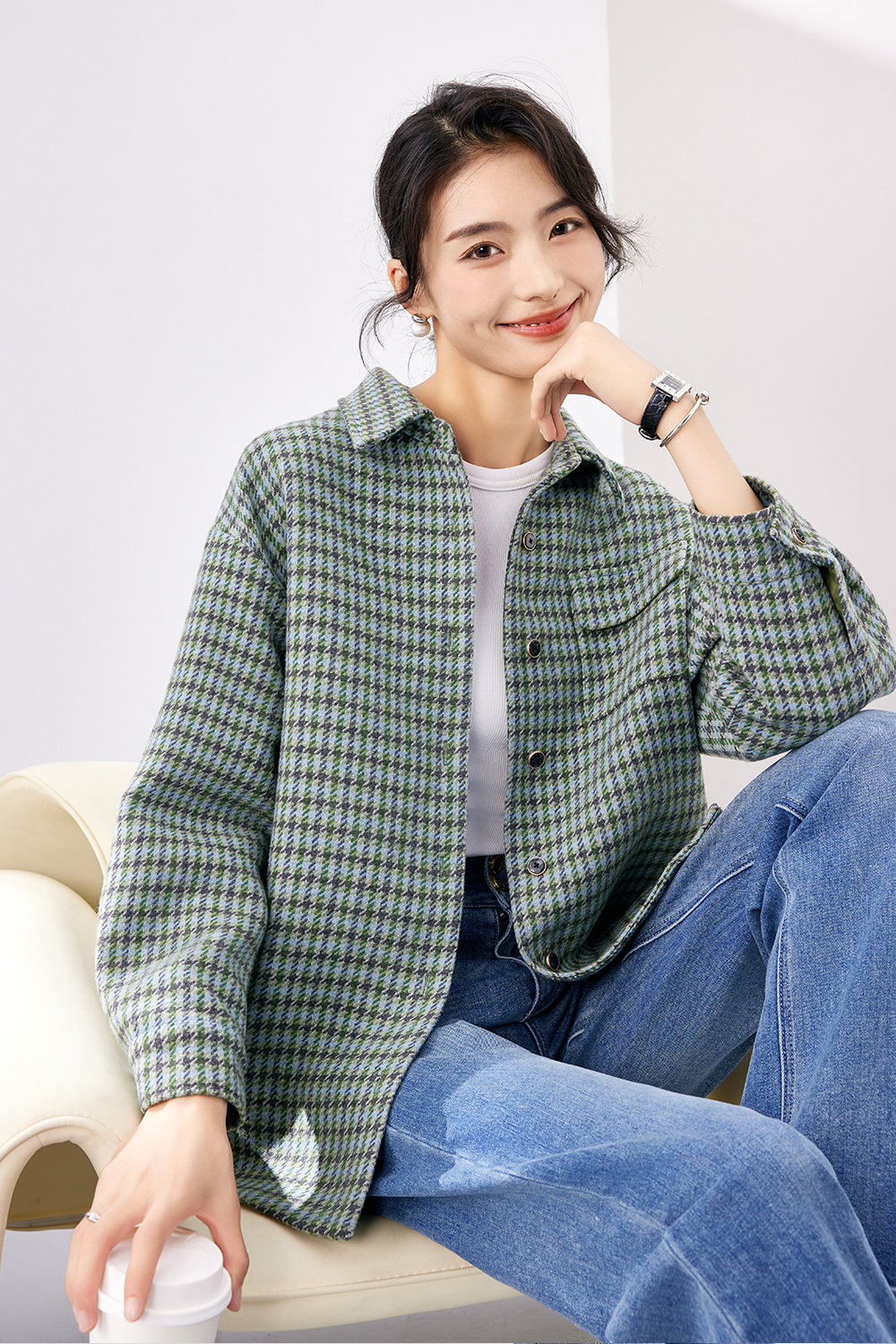 Wool Plaid Coat