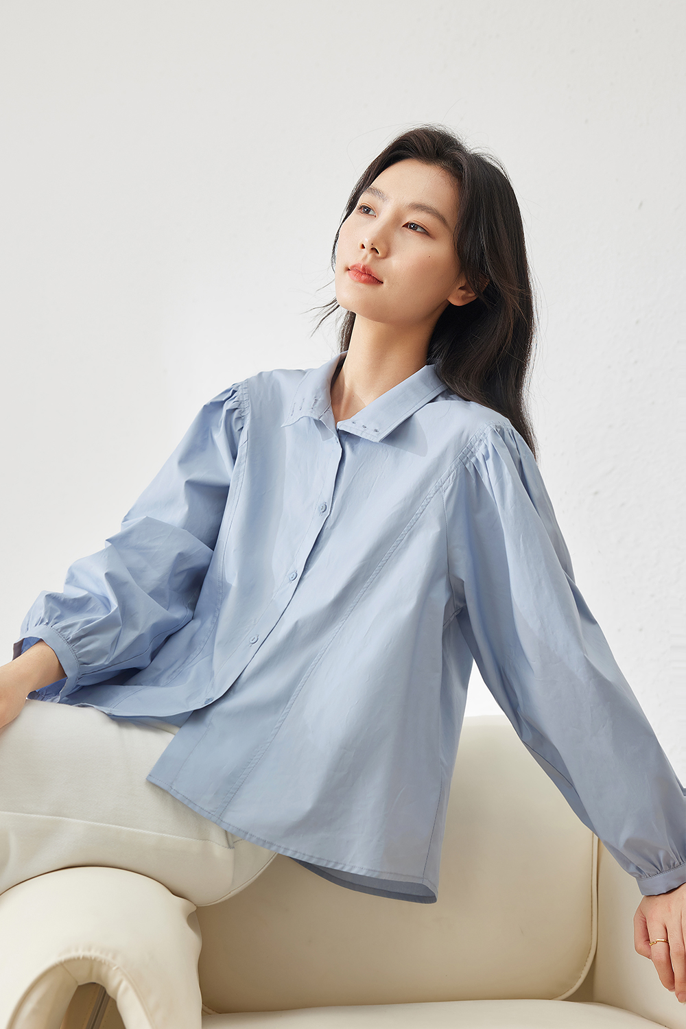 Pure Cotton Turn-down Collar Shirt