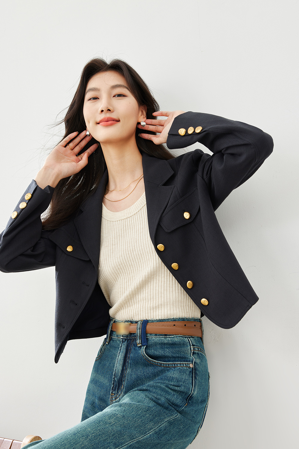 Woven Short Suit Jacket