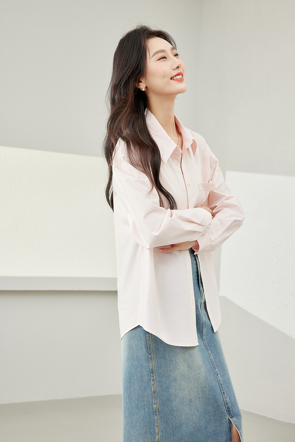 Turn-down Collar Lazy Cotton Shirt