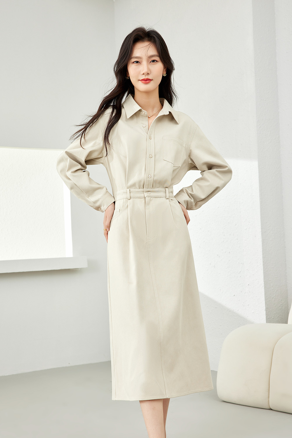 Fashionable Polo Neck Dress