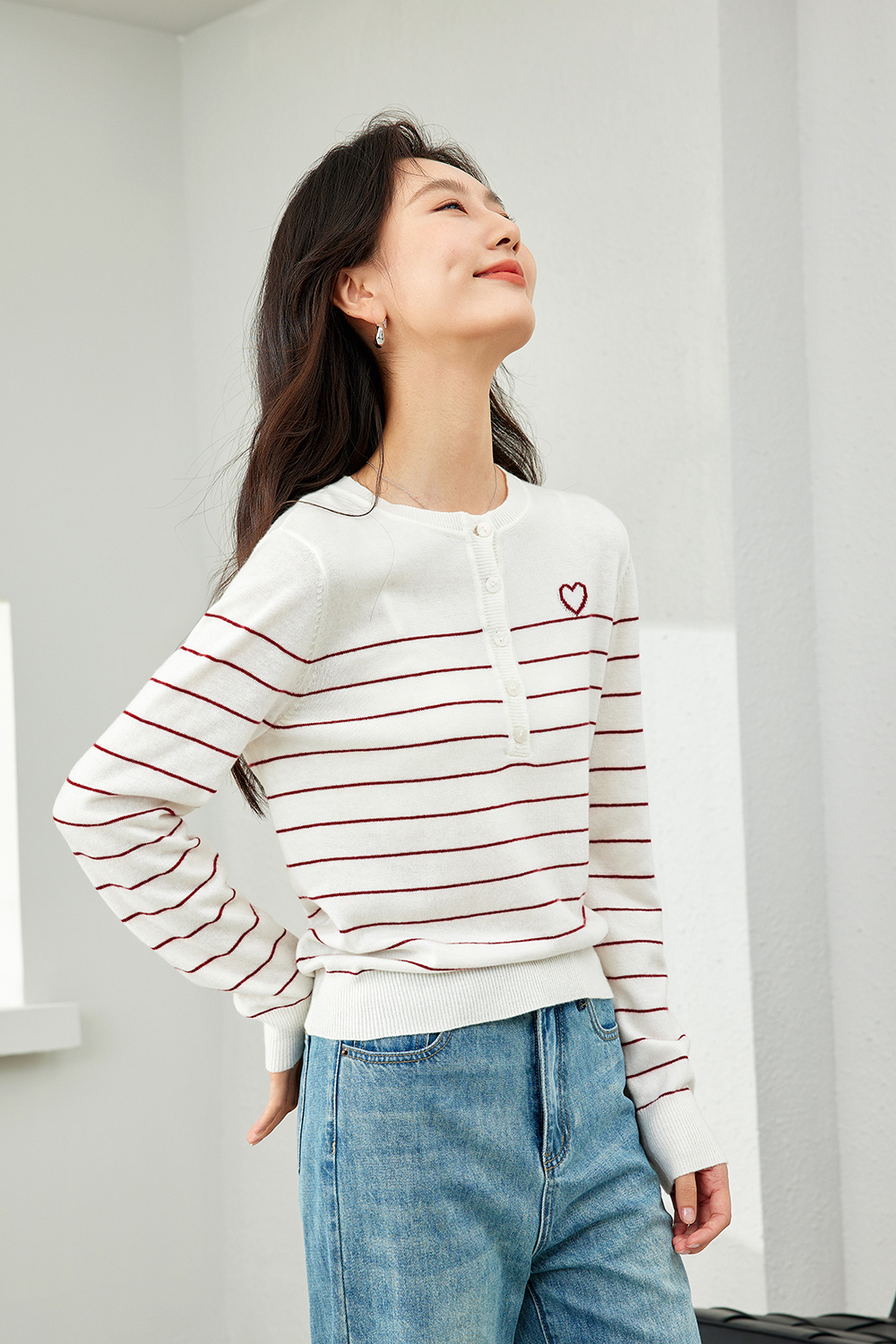 Crew Neck Wool-Blend Sweater