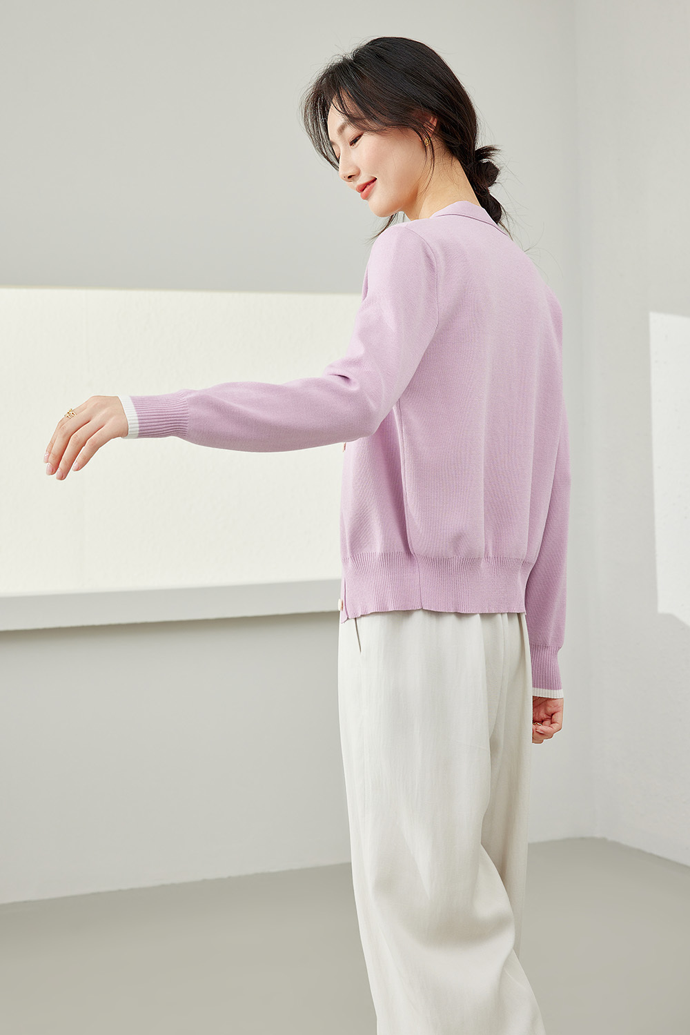 V-Neck Lazy Style Knitted Cardigan