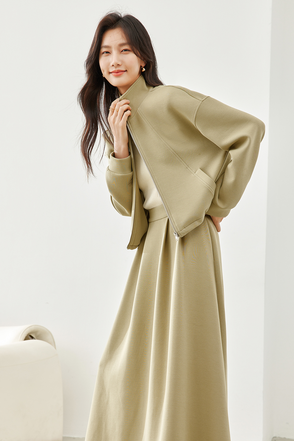 Fashionable Casual Two Piece Suit Skirt