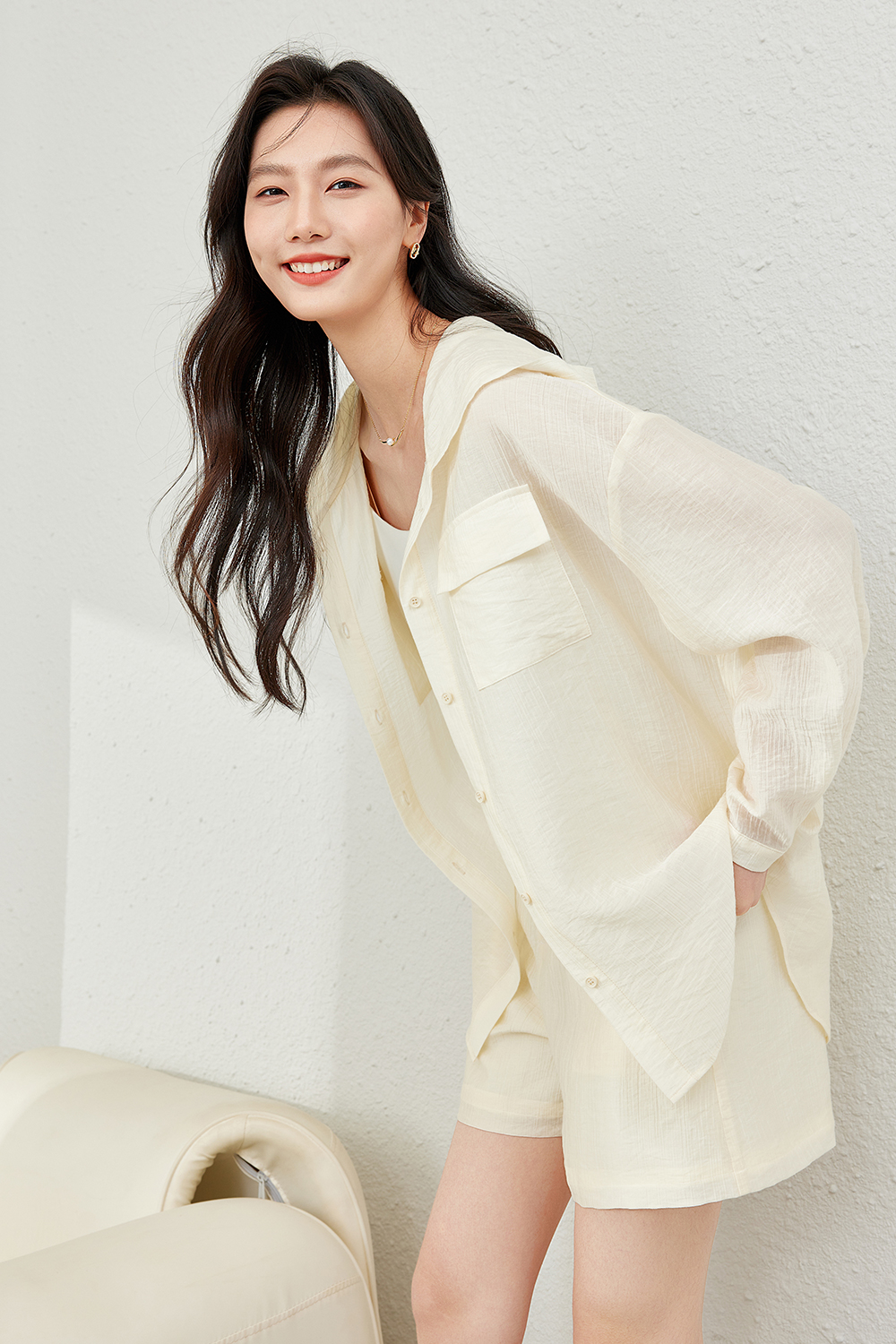 Solid Color Hooded Suit