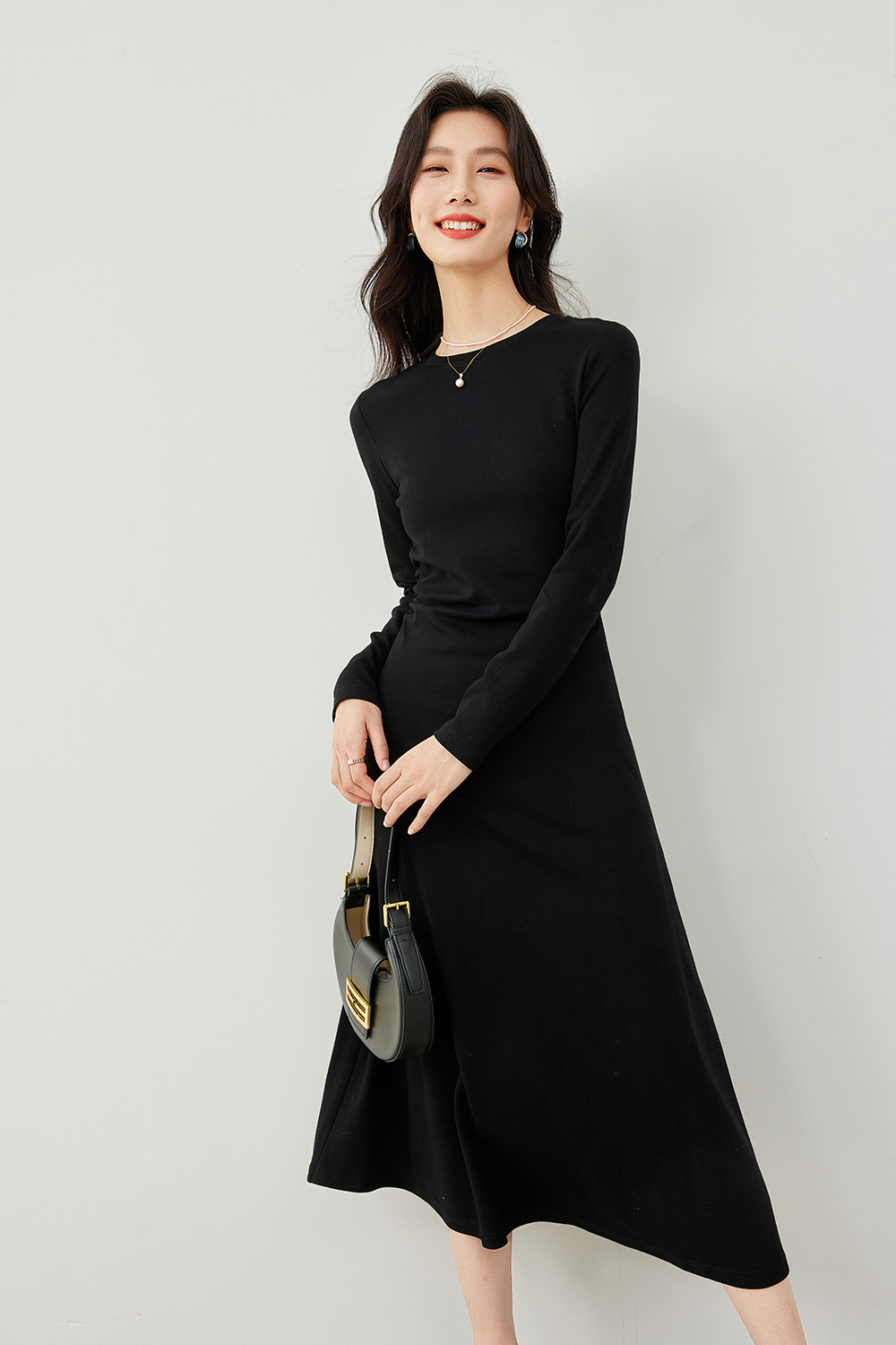 Casual Solid Color Dress-VIMLYSTORE