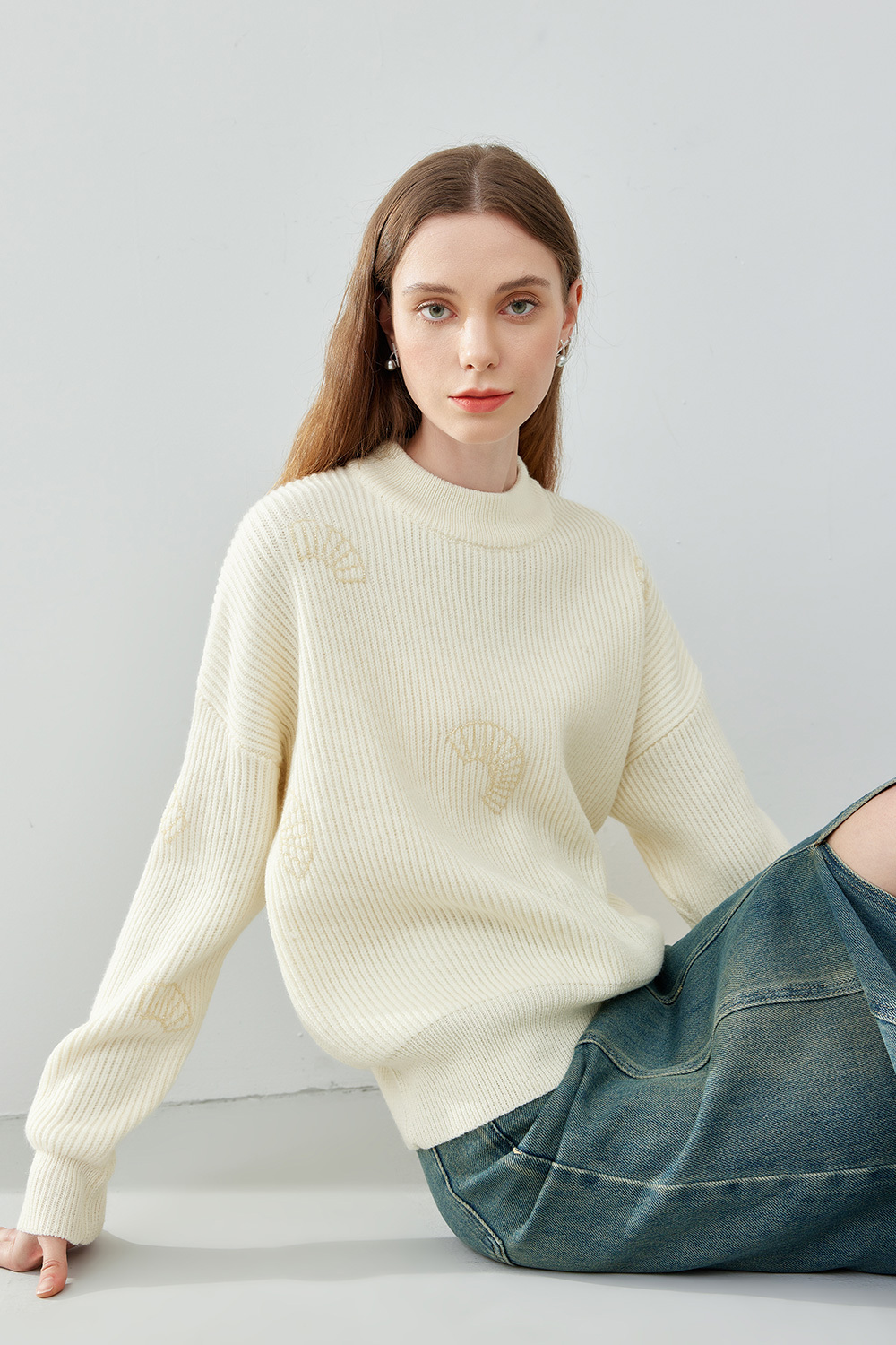Woolen Sweater with Beaded Detail