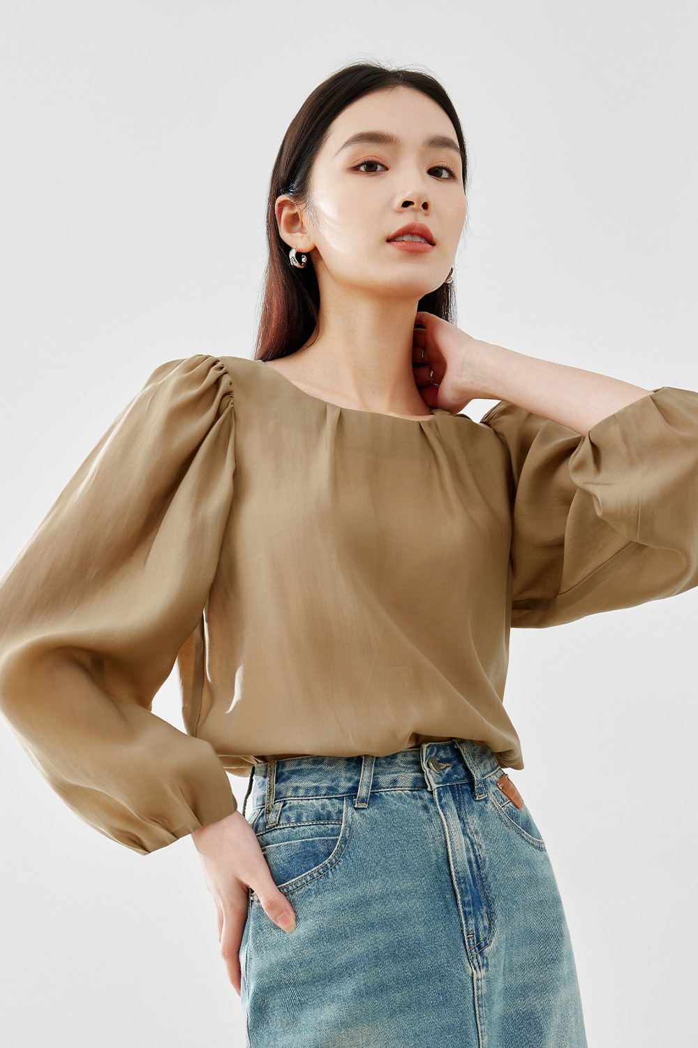 Left Shoulder Cutout Shirt